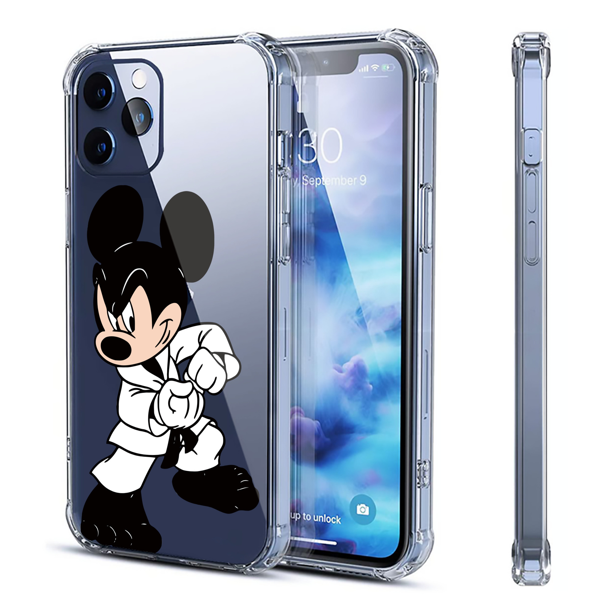 （画像用） ミッキーマウス Mickey Mouse 【iPhone 12シリーズ対応】透明スマホケース（クリアソフトケース）